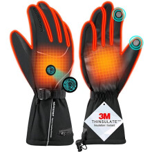 Heated Gloves for Men Women, Rechargeable 7.4V 3000mAh Battery Electric Heating Gloves, 3M Thinsulate Winter Touchscreen Hand Warmer for Skiing Snow