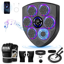 JUOIFIP Music Boxing Machine, Smart Boxing Machine for Adults with Boxing Gloves, 9 Modes & 9 Speeds Wall Mounted Music Punching Machine for Home Gym