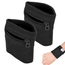 2 Pcs Wrist Band Wallets, Running Key Holder with Zipper, Wrist Purse for Men and Women, Sports Wrist Pouch, Sweat Bands Wristbands Pocket Wallet for