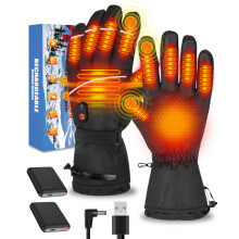 Heated Gloves for Men Women Rechargeable, 7.4V 6000mAh USB Electric Heating Gloves with Touch Screen, 3 Heat Levels, Waterproof & Windproof Winter Gl