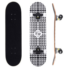 ERNAN Complete Skateboard for Beginners,31 x 8 Inch Double Kick Skateboard for Kids Teenagers & Adults. with Skate T-Tool. (Half-black)
