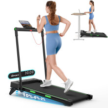 THERUN Folding Treadmill for Home w/ 10% Manual Incline, 2.5HP Under Desk Treadmill w/Remote and LED Display, Foldable Walking Pad w/ 3 Countdown Mod