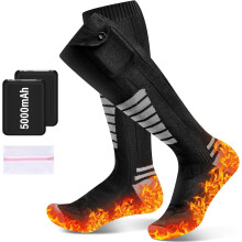 Heated Socks, Brenth 5000mAh Rechargeable Heated Socks for Men Women, Battery Operated Socks, Electric Socks Foot Warmer with 4 Heating Levels for Sk