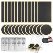 Puncture Repair Kits for Bikes, Self Adhesive Bike Puncture Repair Patches Glueless Tire Patches Kit with Metal Rasps/Case, Bicycle Puncture Repair K