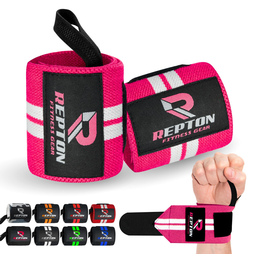Repton Fitness Gears Weightlifting Wrist Wraps - Professional Grade With Thumb Loops - Wrist Support Braces - Men & Women - Weight Lifting, Crossfit, Powerlifting, Streng