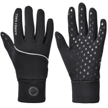 Harry Hall Thermal Kids Horse Riding Gloves with Silicon Print for Extra Grip Girls Boys Junior Equestrian Gloves Lightweight Stretchy Black Size