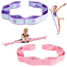 Zuimei 2Pcs Stretching Bands Gymnastics Stretch Band Yoga Straps with 8 Adjustable Loops for Stretching, Leg Stretcher Strap Yoga Pull Strap Flexstra