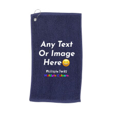 Varsany Navy Fully Personalised Golf Towel With Clip – Add photo Or Any Text – Great Golf Gifts For Men
