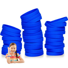 THXIY 50PCS Silicone Wristbands for Kids Teens, 7'' Sports Wholesale Rubber Bracelets for Events, Party Teacher Supplies Boys Gilrs Education Activit