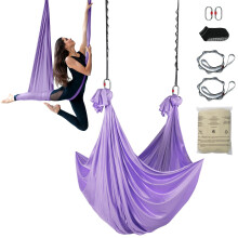 VEVOR Aerial Yoga Hammock & Swing, 4.4 Yards, Yoga Starter Kit with 100gsm Nylon Fabric, Full Rigging Hardware and Easy Set-up Guide, Antigravity Fly