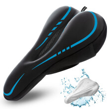 RONUX Narrow Bike Seat Cushion, Memory Foam & Gel Extra Comfort Pad Bicycle Saddle Cushions, Exercise Road Peloton Mountain Bikes Comfy Cycling Acces