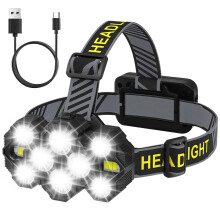 MOXTOYU Super Bright LED Head Torch Rechargeable 2023 Edition, 22,000 Lumens Headlight with 10 LEDs and 10 Modes, Hands-Free Flashlight for Camping,