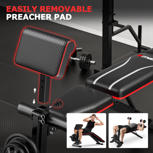Weight Bench Foldable Adjustable Bench press with Leg Extension Preacher Pa 2