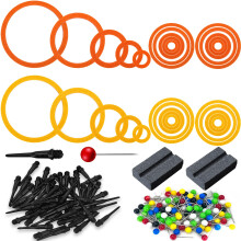 30 Pcs Dart Practice Rings, 15/20/30/50/65mm, Felt Dart Training Rings, Practice Rings Kit, Darts Accessories for Bbeginners Training, 50 Black Softd