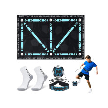 Zourglow Football Training Mat 90x60cm, Non-Slip Soccer Skills Mat with Grip Socks & Kick Trainer for Ball Control Practice Agility Drills, Football