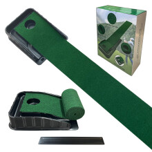 Laaorr Golf Putting Mat 87"(220cm) with Return Track Putting Mat Indoor Golf Practice in Gift Box Green Putting Mat Portable for Home Office and Outd