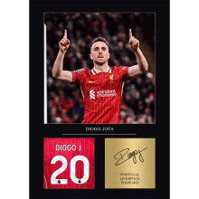 Diogo Jota Gift Signed A4 Print Display Unframed Liverpool Gifts For Boys Digitally Reproduced Signature Liverpool Gifts For Men LFC (Framed)