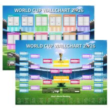 YOFANUP World Cup Football 2026 Wallchart, 2 Pcs World Cup Schedule Poster, Football Party Decorations, A1 Size 84x60cm World Cup Matches Fixtures, G