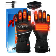 Coyonce Heated Gloves, 3 Levels Heated Gloves Rechargeable with 7.4V 6000mAh Power Bank, Touchscreen Heated Motorcycle Gloves, Windproof Waterproof N