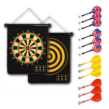 Magnetic Safe Dartboard for Kids 38cm15inch Hanging Roll Up Comes with 12 Darts Two Sided Game Set for Indoor or Outdoor Family Board Game For Adult