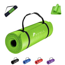 ROMIX Yoga Mat, 10MM Thick Eco Friendly NBR Foam Exercise Mat with Carry Bag and Strap, (180 x 60cm) Non Slip Classic Pro Workout Mat for Women Men H