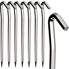 Tent Pegs 8 PCS 18cm Metal Heavy Duty Tent Hooks Aluminum Alloy Rust Free Camping Tent Ground Pegs for Tarpaulin Football Net Marquees Hiking Traveli