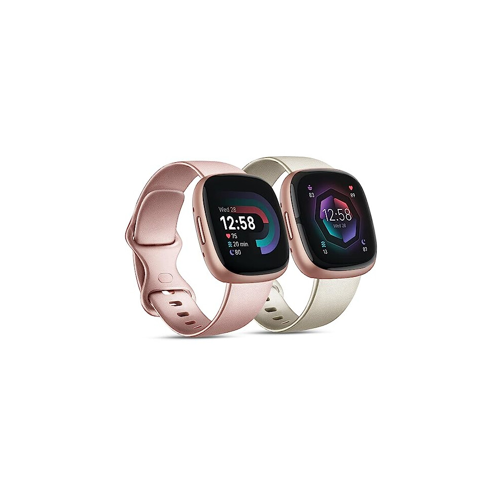 [2 Pack] Strap Compatible For Fitbit Versa 3 Straps/Fitbit Sense/Sense 2 Strap For Women Men, Silicone Replacement Strap Wristband Watchband Small La 83199653