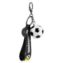 Cobee Soccer Gifts Key Chain, Inspirational Silicone Key Rings Football Keychains for Boys Girls Teens Sports School Carnival Reward Party Favors(Whi