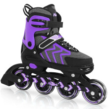 Nattork Adjustable Blades Roller Skates for Adults Women and Men,Outdoor & Indoor Purple Inline Skates for Kids Girls and Boys,Beginners,Size 8 8.5 9