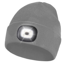 Navoys Headlight Beanie Hat - USB Rechargeable, Unisex, Winter Headlamp, 3 Brightness Settings 40/60/120 Lumens, Head Torch for Men and Women, Runner