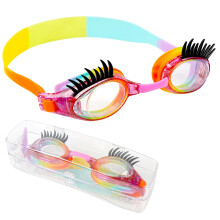 iToobe Kids Swimming Goggles with Eyelash, Kids Swim Goggles with UV Protection Anti-Fog Adjustable Belt for Children Boys Girls