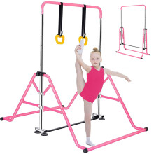 FCOUMY Gymnastics Bar for Kids,Junior Training Kip Horizontal Bar Gymnastics Equipment for Home, Adjustable Telescopic Height Folding Horizontal Bar