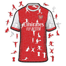 Iconic Puzzles  Arsenal Jersey Officially Licensed Wooden Puzzle 100 Sustai