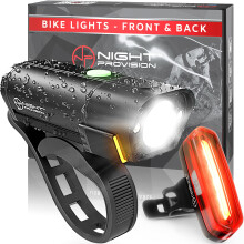 BX-Series USB-C Bike Light Set - Front and Back - 12Hr Max Long Lasting Rechargeable Headlight, Bicycle LED for Night Riding, w/14hr Max Rear Taillig