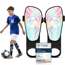 Kids Shin Pads - High Strength Polypropylene Shin Pads Boys for Ages 2 to 15, Skin Friendly & Non Slip Kids Shin Guards with Ankle Protection, Exquis