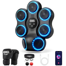 YORWHIN Smart Wall Mounted Music Boxing Machine uk with 9-Level Speed & 10 Modes Adjustment, USB Charging One Music Punch Machine Game Training Equip