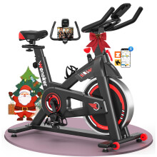 Exercise Bike App Compatible, Wenoker Spin Bike Indoor Cycling Exercise Equipment for Home Gym Use, 350lbs Weight Capacity Fitness Bike