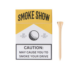Smoke Show Bamboo Golf Tees - 70mm Adjustable Height Tees - Eco-Friendly No Plastic - Durable, Sustainable and Biodegradable. Great Gift for Golfers
