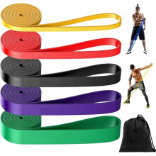 Pull Up Resistance Bands – 5 Levels Heavy-Duty Exercise Bands for Muscle Training, Yoga, Calisthenics & Fitness Workouts – Latex/TPE (TPE Rubber)