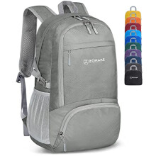 Zomake Foldable Travel Backpack, Unisex, 30 Litres, Ultralight Daypack for Hiking, gray
