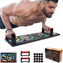 GLKEBY Push-Up Rack Board, 12-in-1 Foldable Multifunctional Home Training Fitness Equipment, Portable Push-Up Training Frame, Adjustable Push-Up Boar