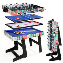 HLC 4 In 1 Multi Combination Sport Game Table Set for Kids Table Tennis Table, Pool Table, Table Football, Slide Hockey (4ft, 1.2m)