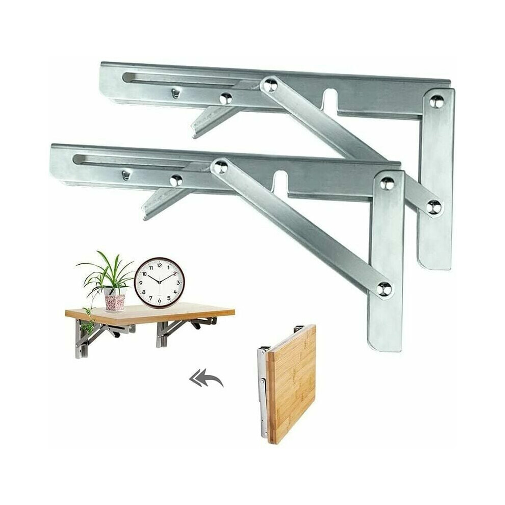 Sturdy Support Solution, Foldable Brackets For Diy Projects, Heavy Duty Stainless Steel Triangular Structure Ensures Maximum Stability And Load 9169997163318