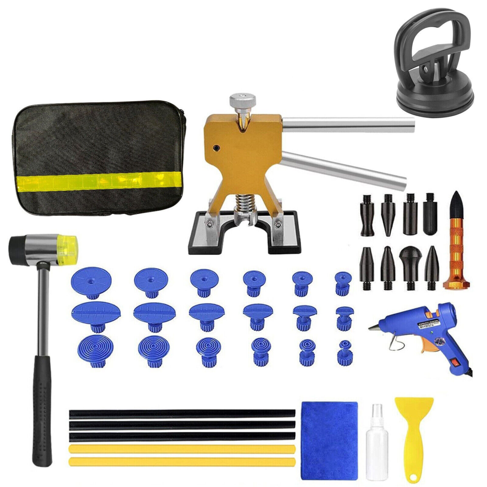 Adjustable Dent Repair Removal Lifter For Auto Restoration, Durable Dent Removal Set With Bridge Lifter And Rubberized Base, Multifunctional Gold 9358999321967