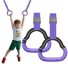 SQHY Gymnastics Rings for Kids Home Exercise Rings Pull Up Rings With Straps Exercise Strength Training Equipment Gym Rings for Children Exercise (Bl