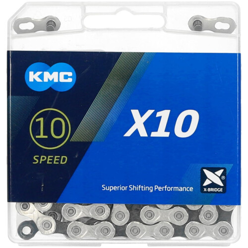 KMC Unisex's X10 Chain, Silver/Black, 114 Link