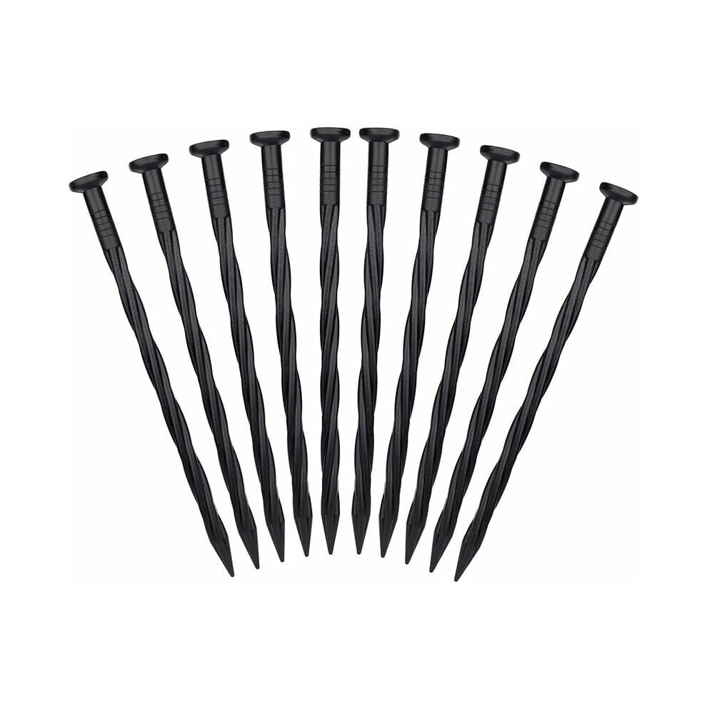 Spiral Yard Anchoring Stakes for Garden Edging, Easy to Install Plastic Landscape Fabric Spikes Nylon Lawn Stakes for Artificial Grass Paver Weed