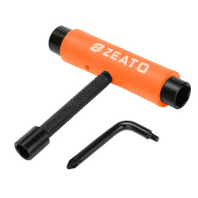 Zeato All-in-One Skate Tools Multi-Function Portable Skateboard T Tool Accessory with T-Type Allen Key and L-Type Phillips Head Wrench Screwdriver, U