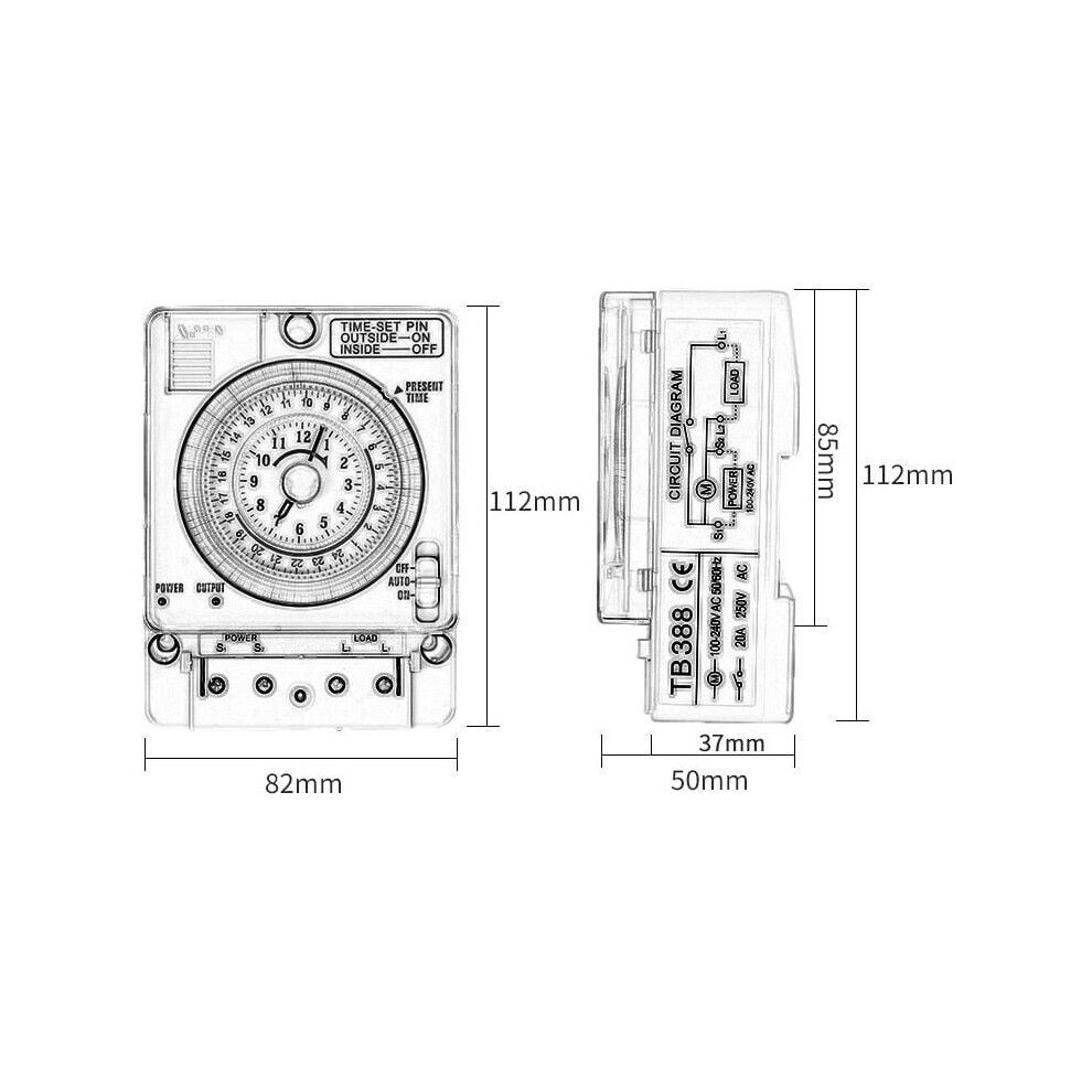Mechanical Time Controller, Programmable Automatic Switch For Daily Devices, Energy Efficient And Portable Timer For Lights Irrigation Systems Pool 9169997163448