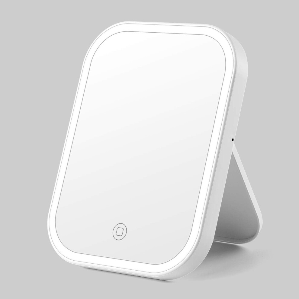 Rechargeable Travel Vanity Mirror, Gift For Women With 360 Rotation And Smart Touch Dimming, Led Lighted Compact Mirror